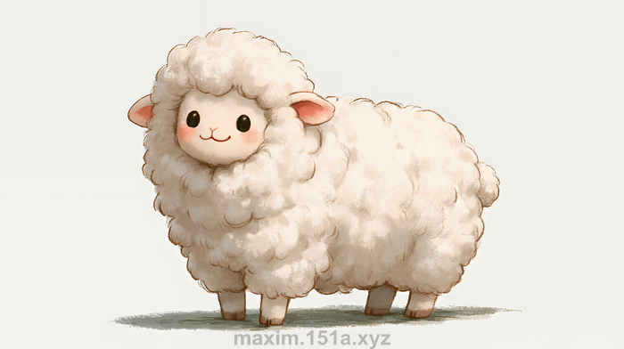 イラスト：ふわふわ羊のパステルカラーイラスト｜かわいい羊の年賀状・新年素材