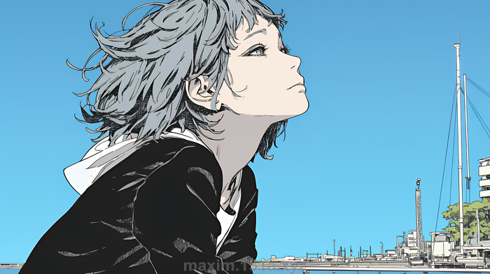 【新作紹介】秋空を眺めている若い女性