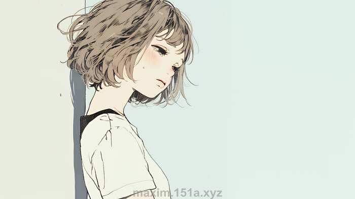 【新作紹介】寂しそうに壁に寄りかかる女の子｜孤独と哀愁を感じる女性の人物イラスト
