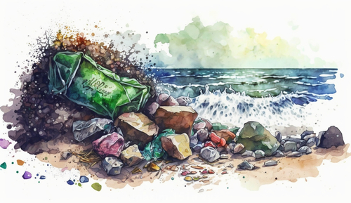            海岸に漂着するゴミ        