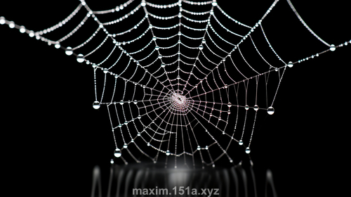 蜘蛛の巣に朝露かかれば晴れ のメイン画像